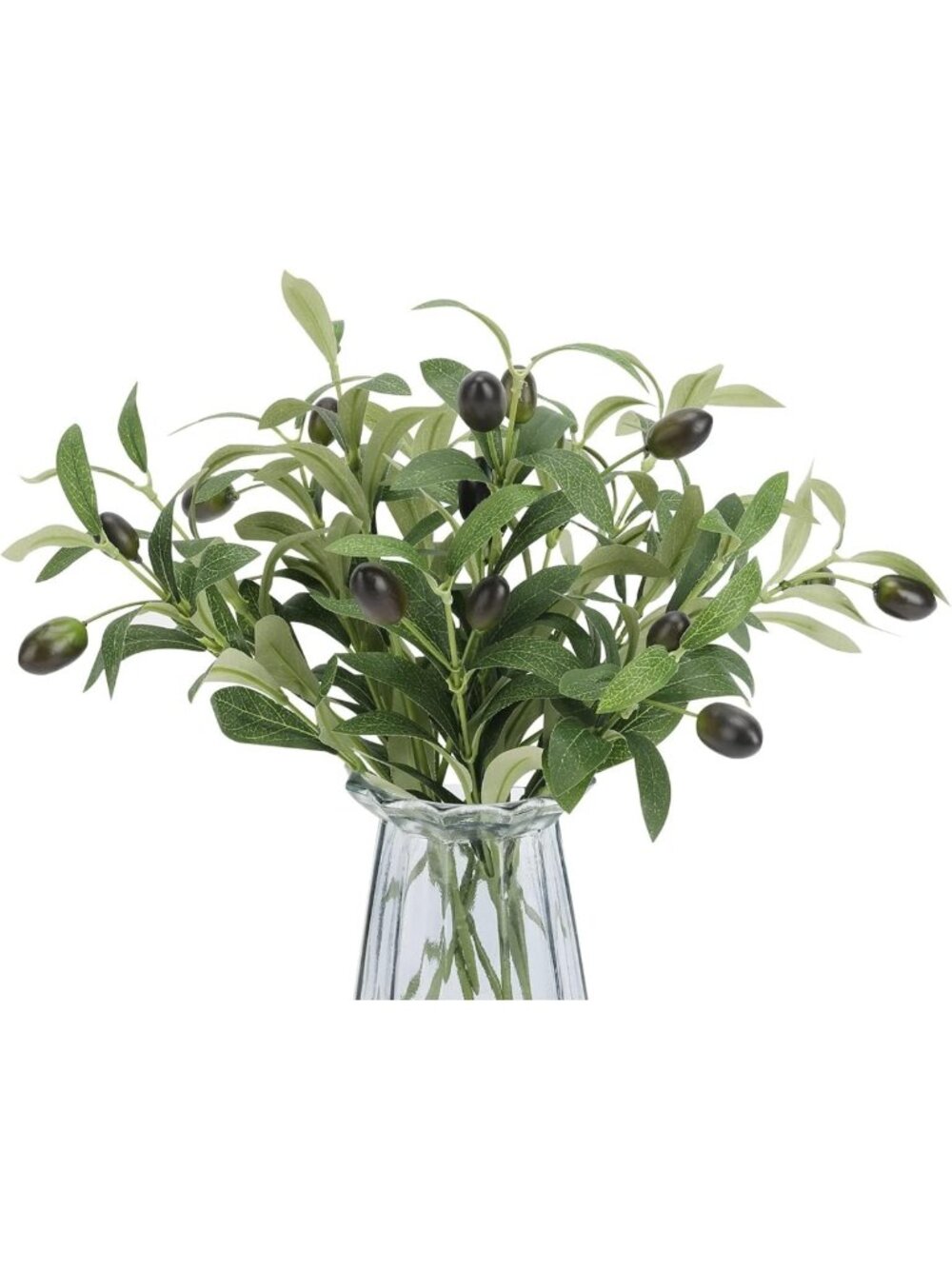 10pcs 10” Faux Olive Leaf Stems - Realistic Artificial Branches for Home Decor